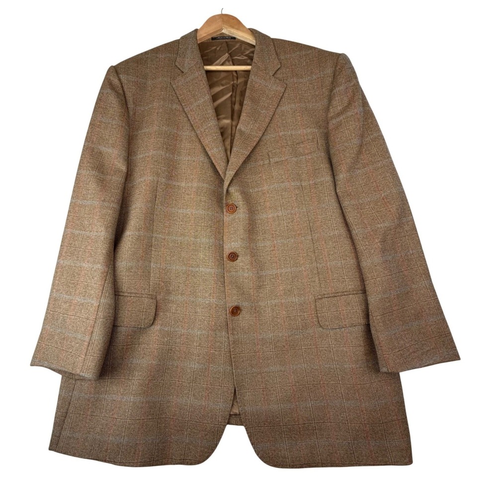 Ermenegildo Zegna Heritage 100% Wool Windowpane Sport Coat Blazer IT 60 US 50